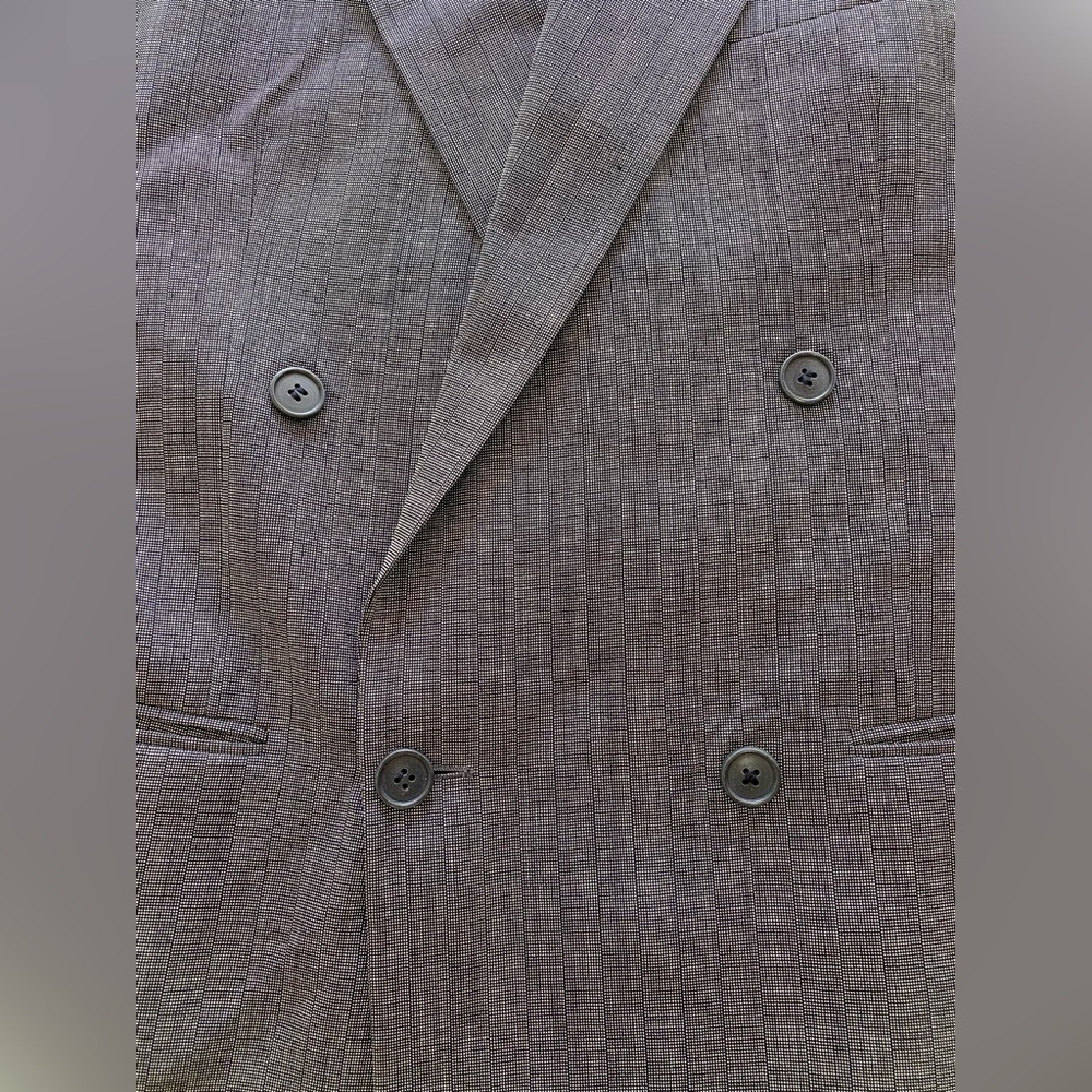 Vintage Yves Saint Laurent Gray Double-Breasted Men's Blazer w Matching Pants - Picture 2 of 16